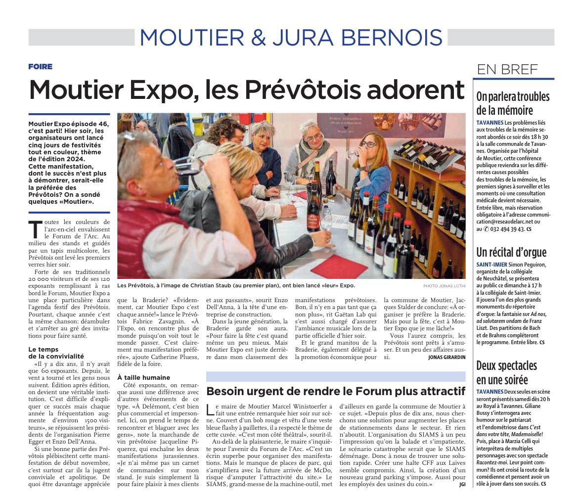 moutier expo article du quotidien jurassien